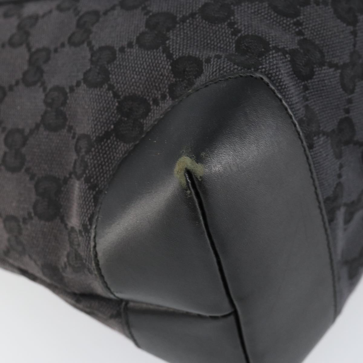 GUCCI GG Canvas Tote Bag Black Silver 019 0426 Auth 145970