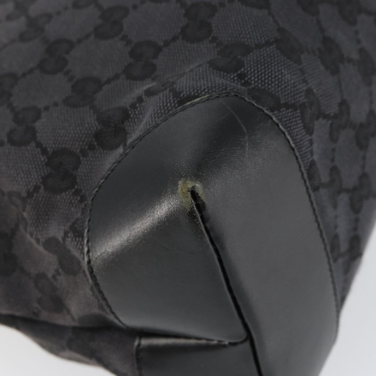 GUCCI GG Canvas Tote Bag Black Silver 019 0426 Auth 145970