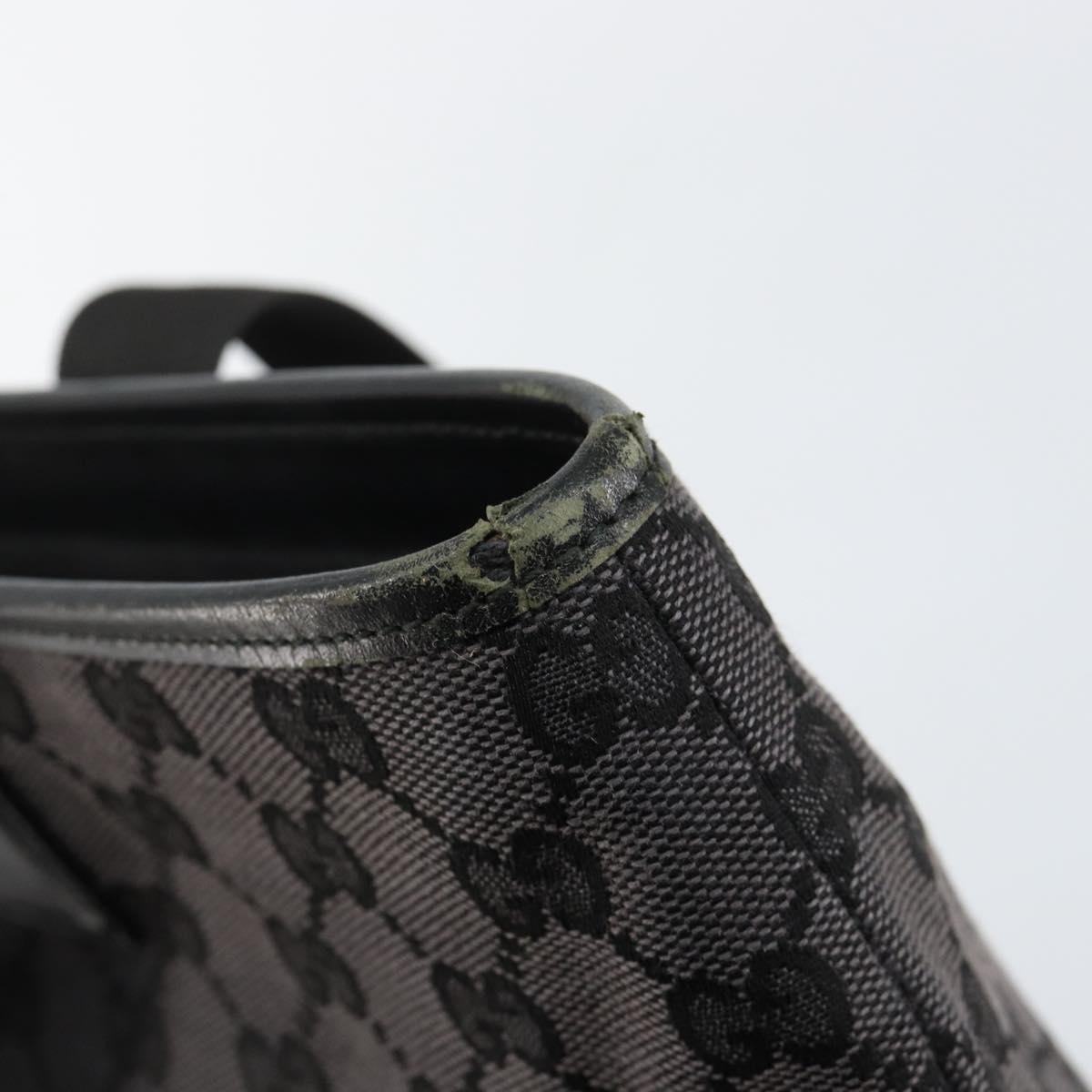 GUCCI GG Canvas Tote Bag Black Silver 019 0426 Auth 145970