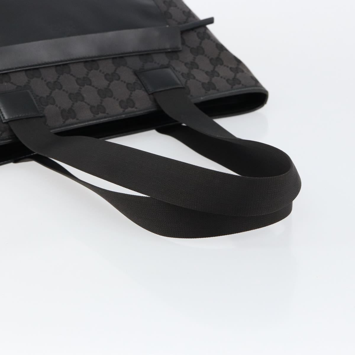 GUCCI GG Canvas Tote Bag Black Silver 019 0426 Auth 145970