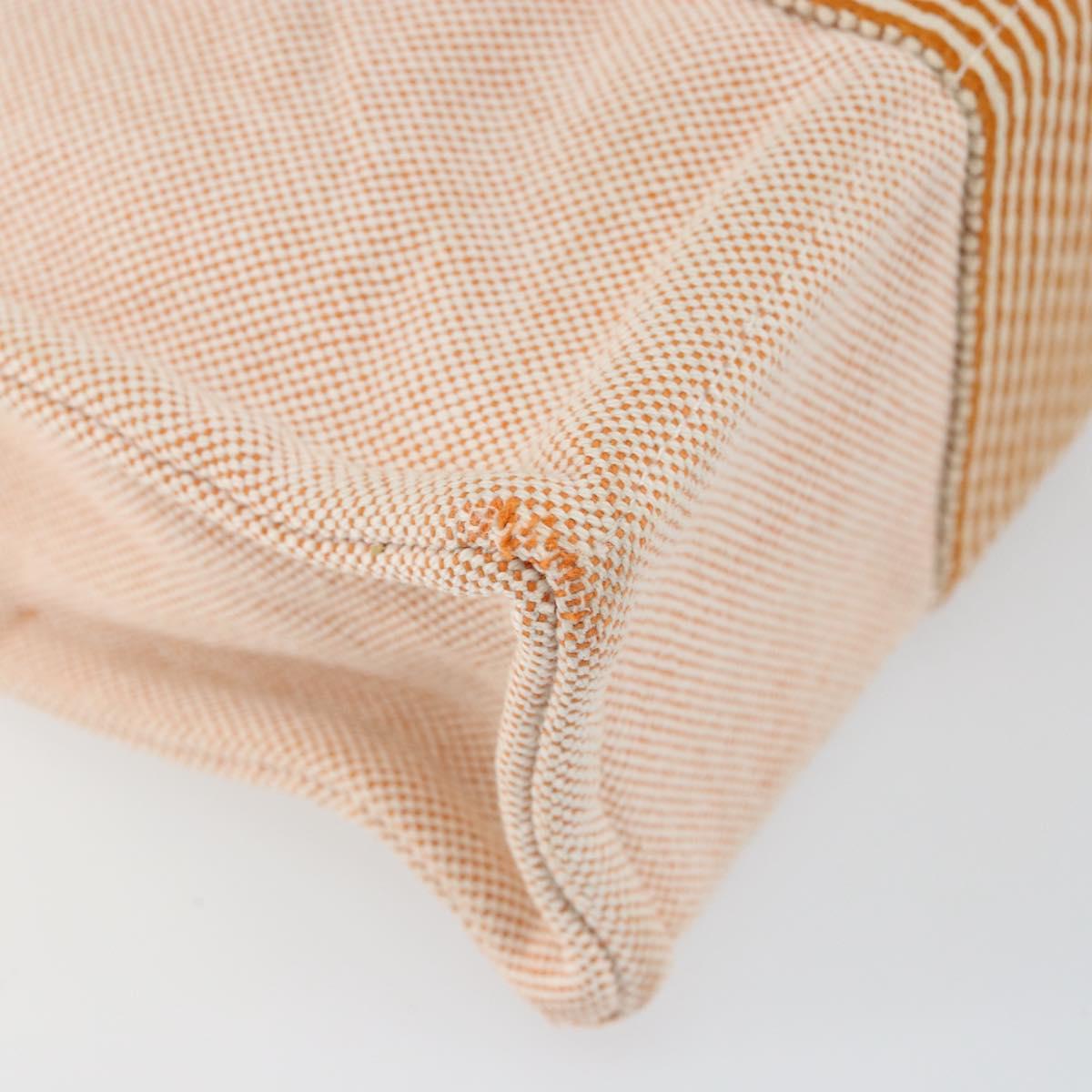 HERMES Fourre Tout PM Hand Bag Canvas Orange Auth 145975