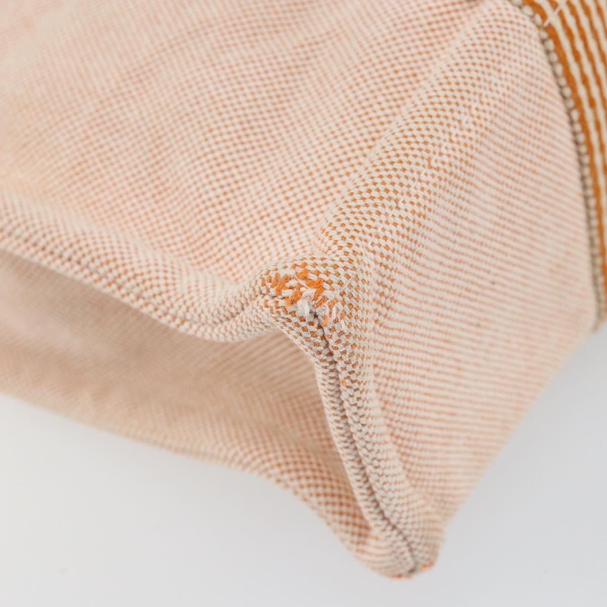 HERMES Fourre Tout PM Hand Bag Canvas Orange Auth 145975