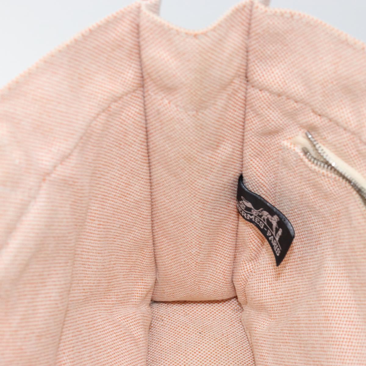 HERMES Fourre Tout PM Hand Bag Canvas Orange Auth 145975