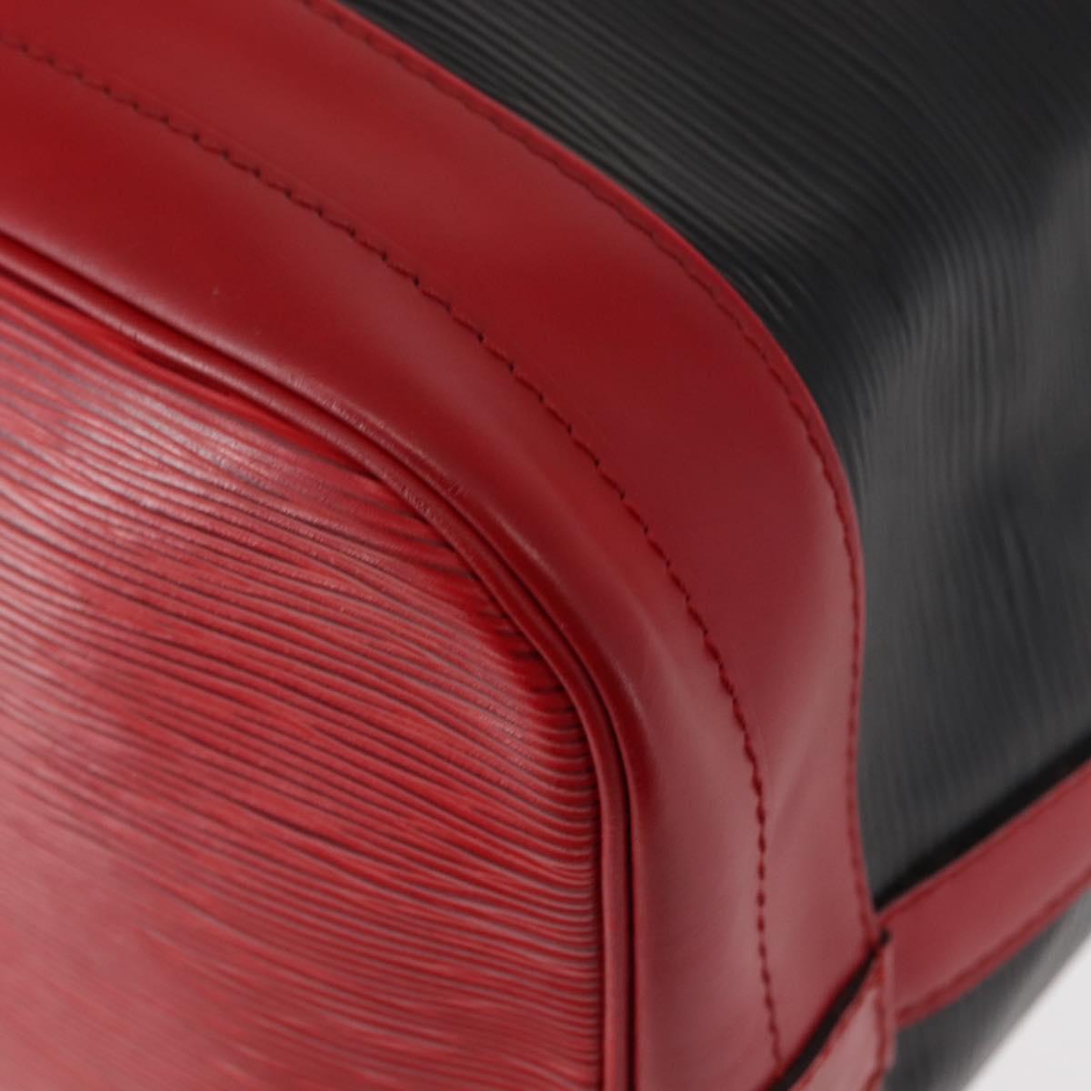 LOUIS VUITTON Epi Noe Shoulder Bag Bicolor Black Red M44017 LV Auth 145982