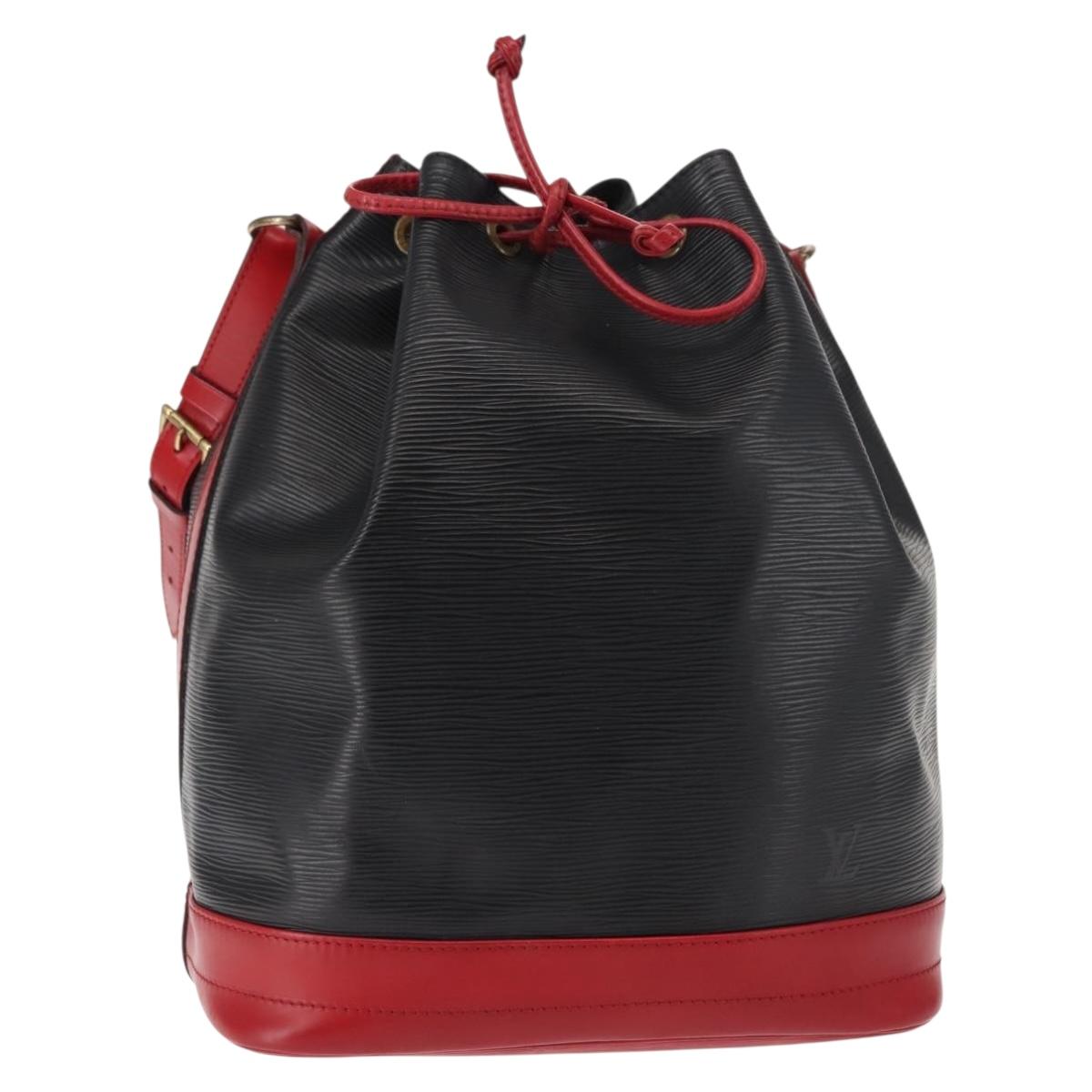 LOUIS VUITTON Epi Noe Shoulder Bag Bicolor Black Red M44017 LV Auth 145982