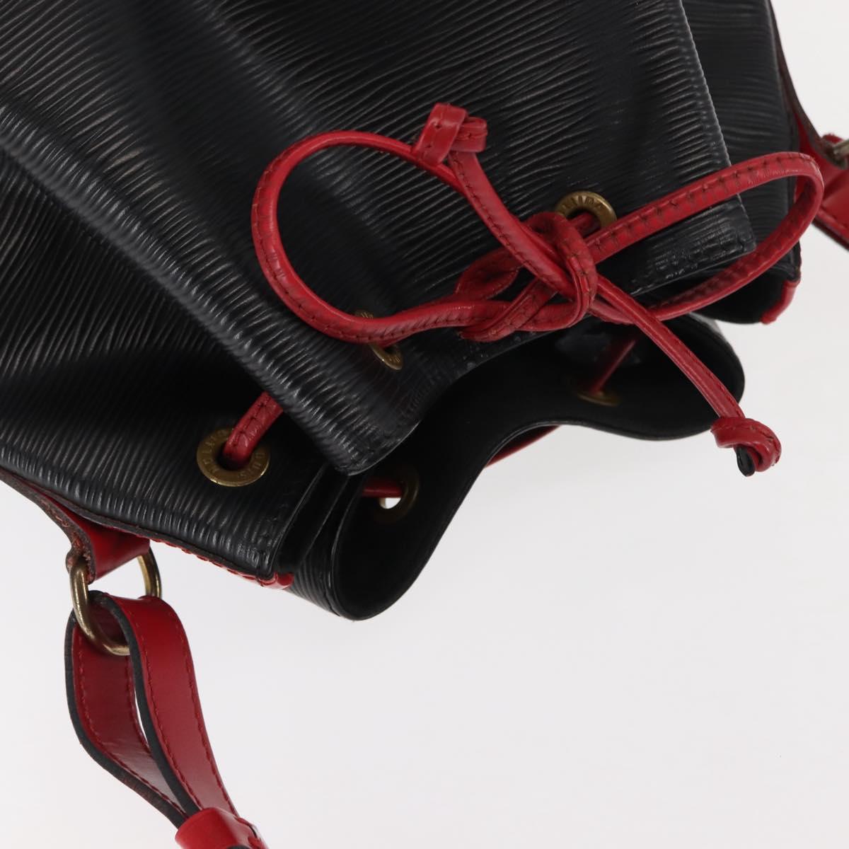 LOUIS VUITTON Epi Noe Shoulder Bag Bicolor Black Red M44017 LV Auth 145982
