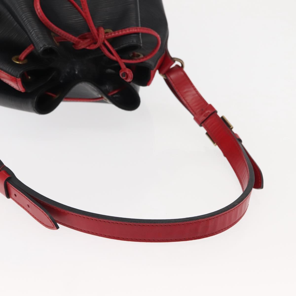 LOUIS VUITTON Epi Noe Shoulder Bag Bicolor Black Red M44017 LV Auth 145982