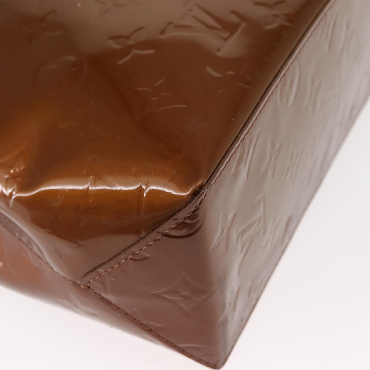 LOUIS VUITTON Monogram Vernis Reade PM Hand Bag Bronze M91146 LV Auth 145983