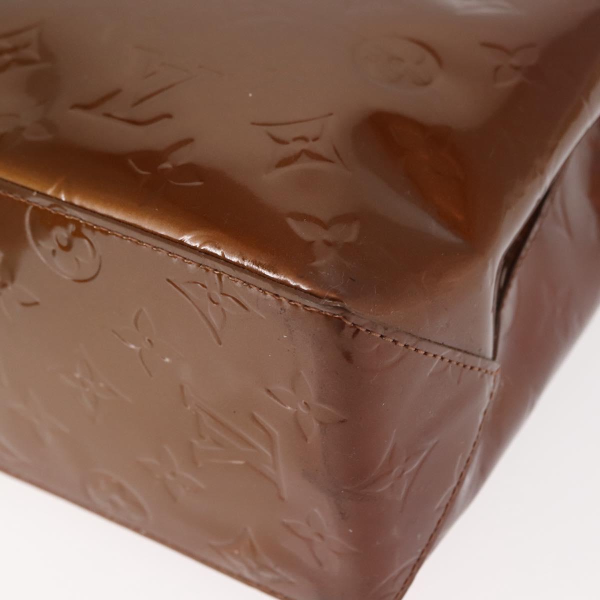 LOUIS VUITTON Monogram Vernis Reade PM Hand Bag Bronze M91146 LV Auth 145983