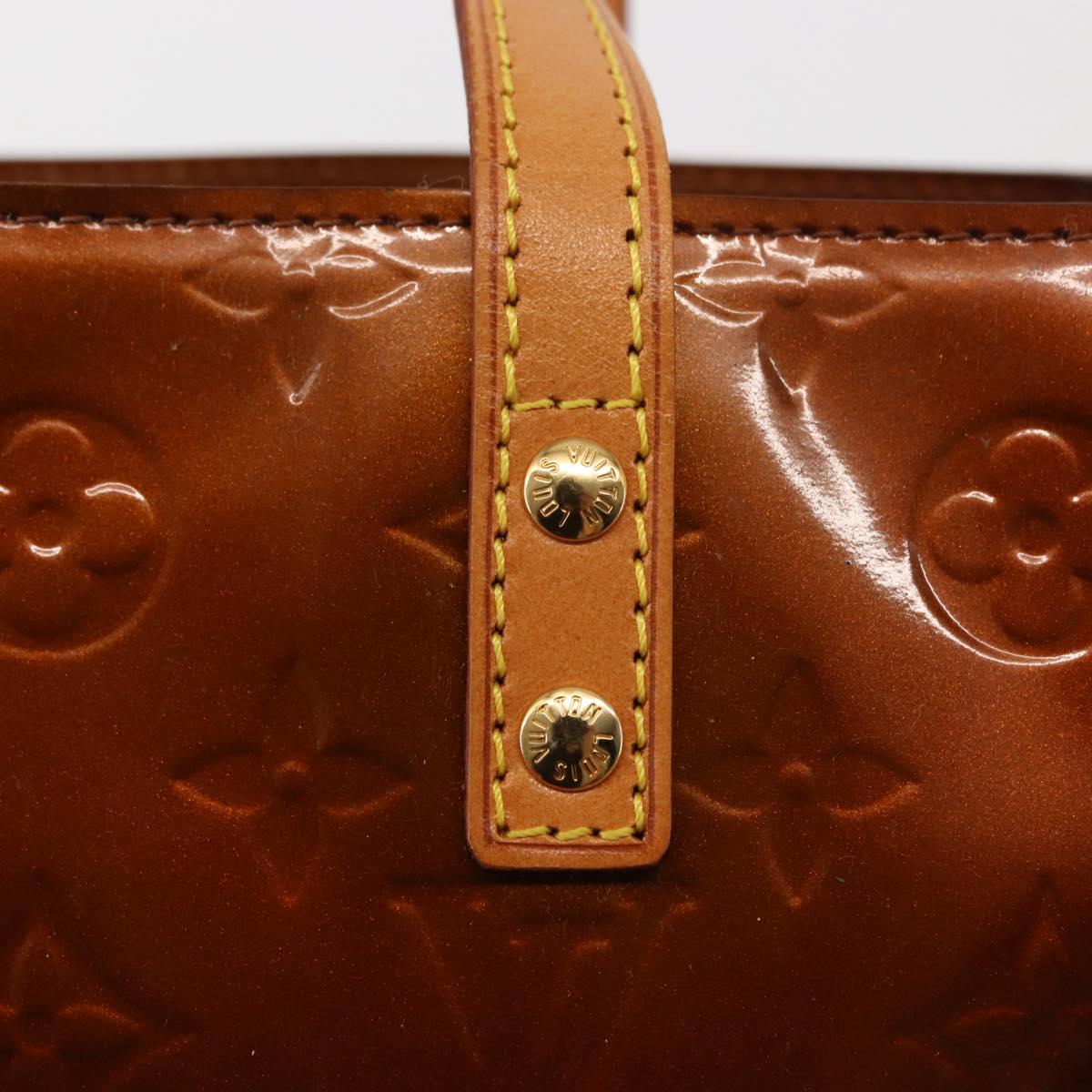 LOUIS VUITTON Monogram Vernis Reade PM Hand Bag Bronze M91146 LV Auth 145983
