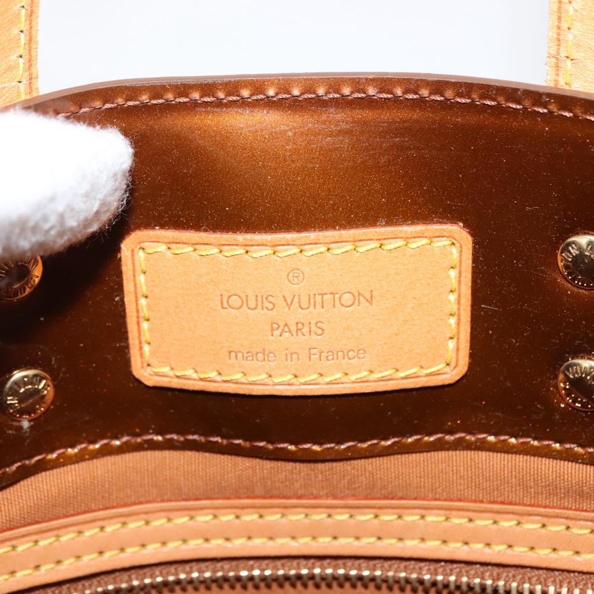 LOUIS VUITTON Monogram Vernis Reade PM Hand Bag Bronze M91146 LV Auth 145983
