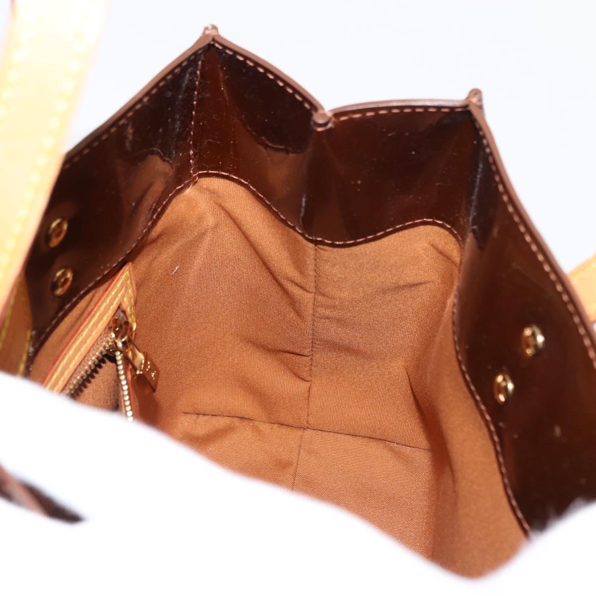 LOUIS VUITTON Monogram Vernis Reade PM Hand Bag Bronze M91146 LV Auth 145983