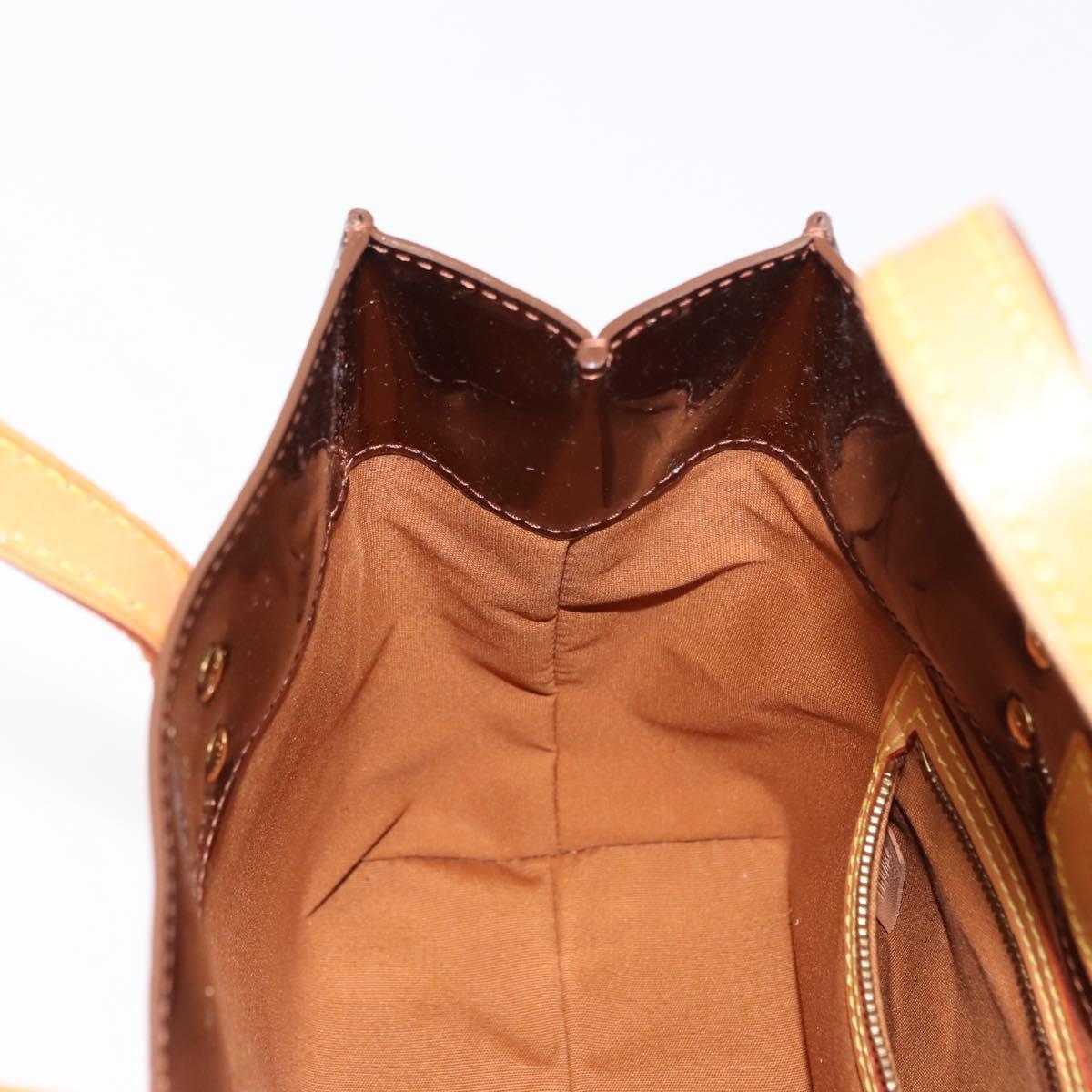 LOUIS VUITTON Monogram Vernis Reade PM Hand Bag Bronze M91146 LV Auth 145983