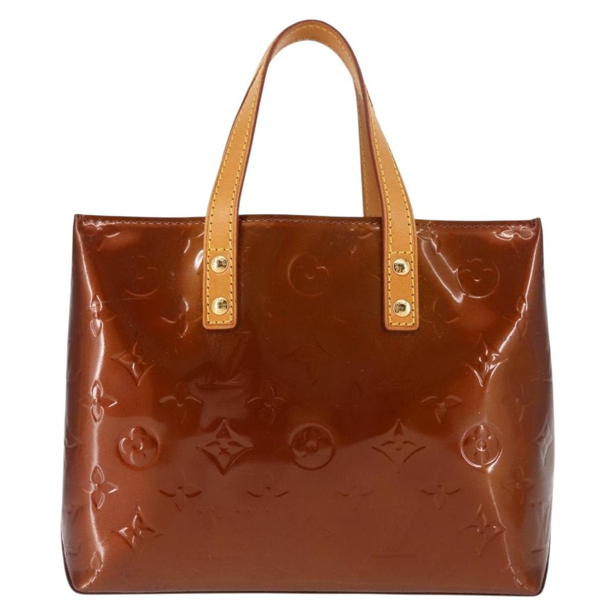 LOUIS VUITTON Monogram Vernis Reade PM Hand Bag Bronze M91146 LV Auth 145983