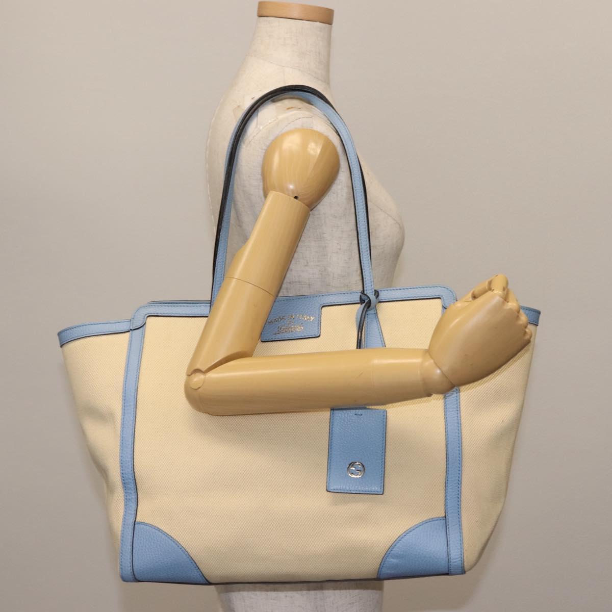 GUCCI Tote Bag Canvas Beige Gold 354397 467891 Auth 145984