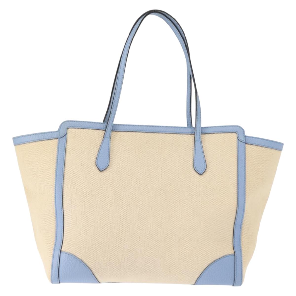 GUCCI Tote Bag Canvas Beige Gold 354397 467891 Auth 145984
