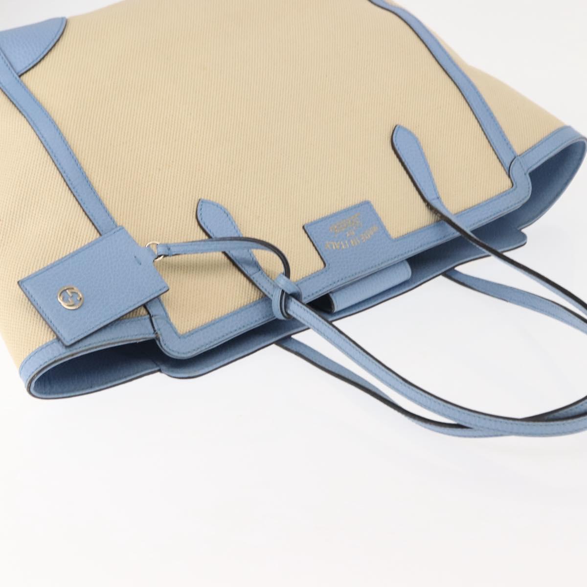 GUCCI Tote Bag Canvas Beige Gold 354397 467891 Auth 145984