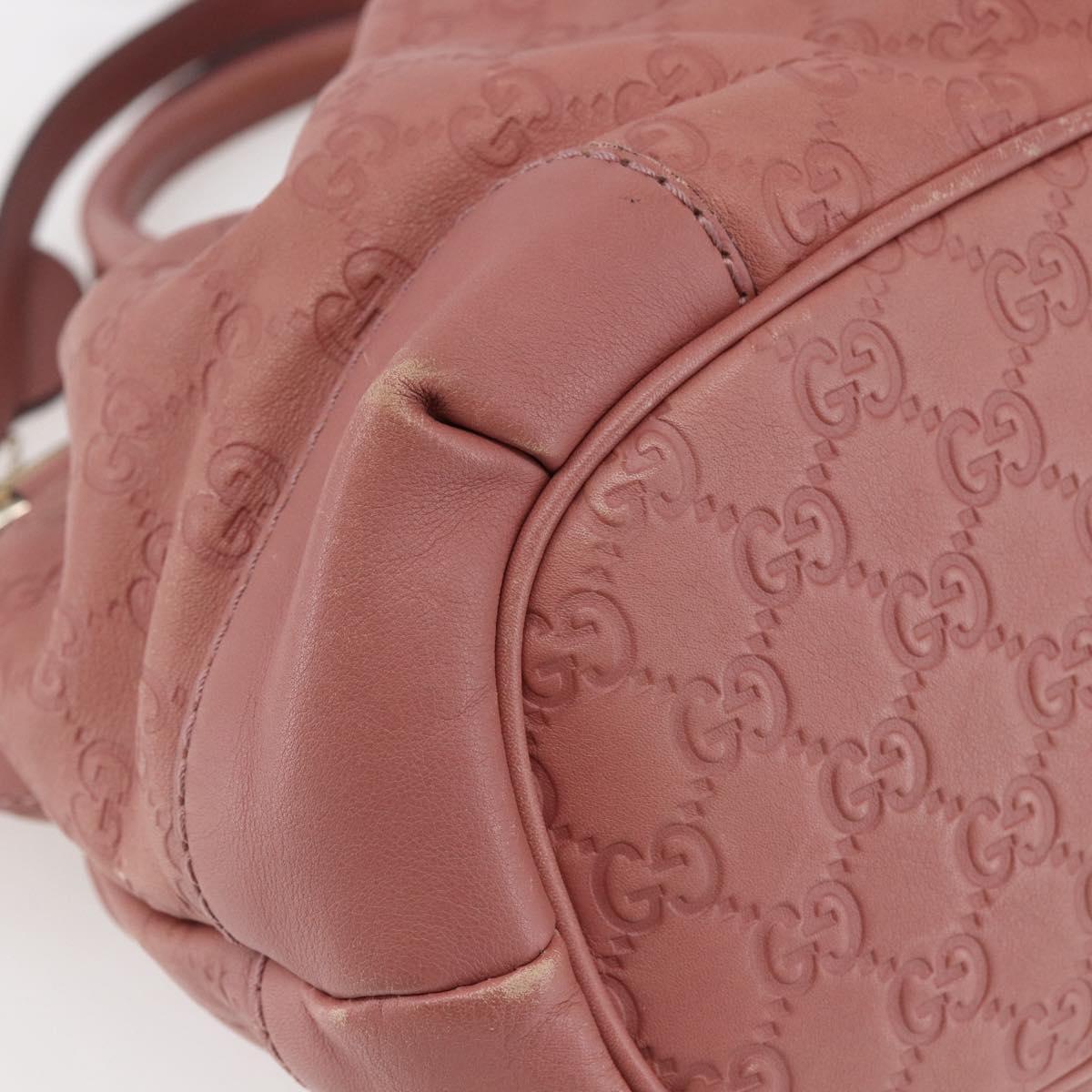 GUCCI GG Canvas Guccissima Hand Bag Leather 2way Pink Gold 247902 Auth 145986