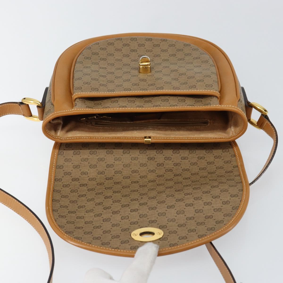 GUCCI Micro GG Supreme Shoulder Bag PVC Beige Gold 001 084 0259 Auth 145987
