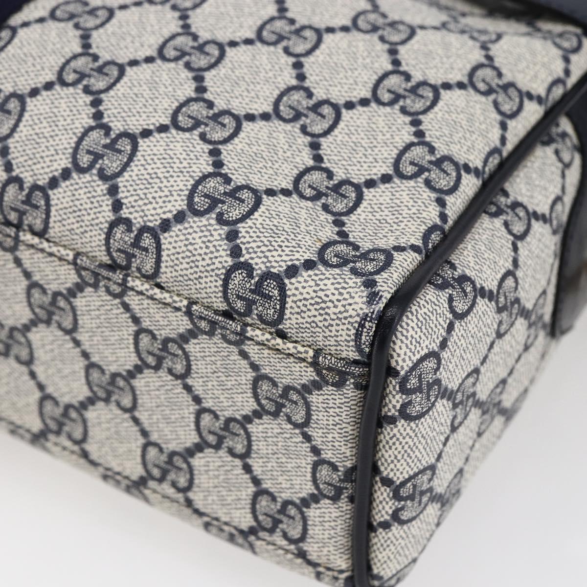 GUCCI GG Supreme Sherry Line Shoulder Bag PVC 2way Navy Gold 010 378 Auth 145988