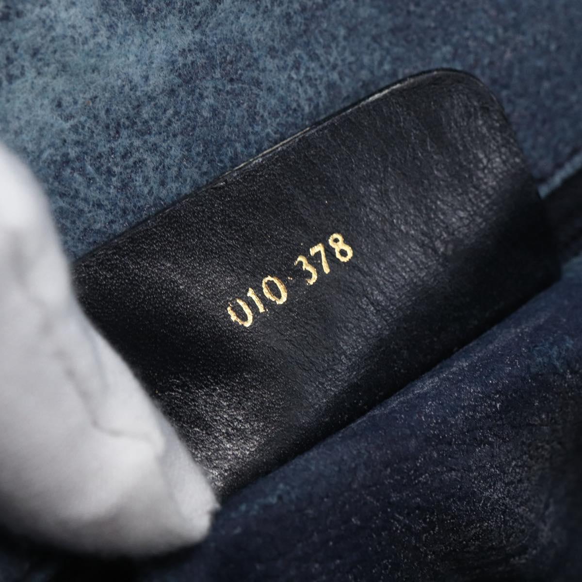 GUCCI GG Supreme Sherry Line Shoulder Bag PVC 2way Navy Gold 010 378 Auth 145988