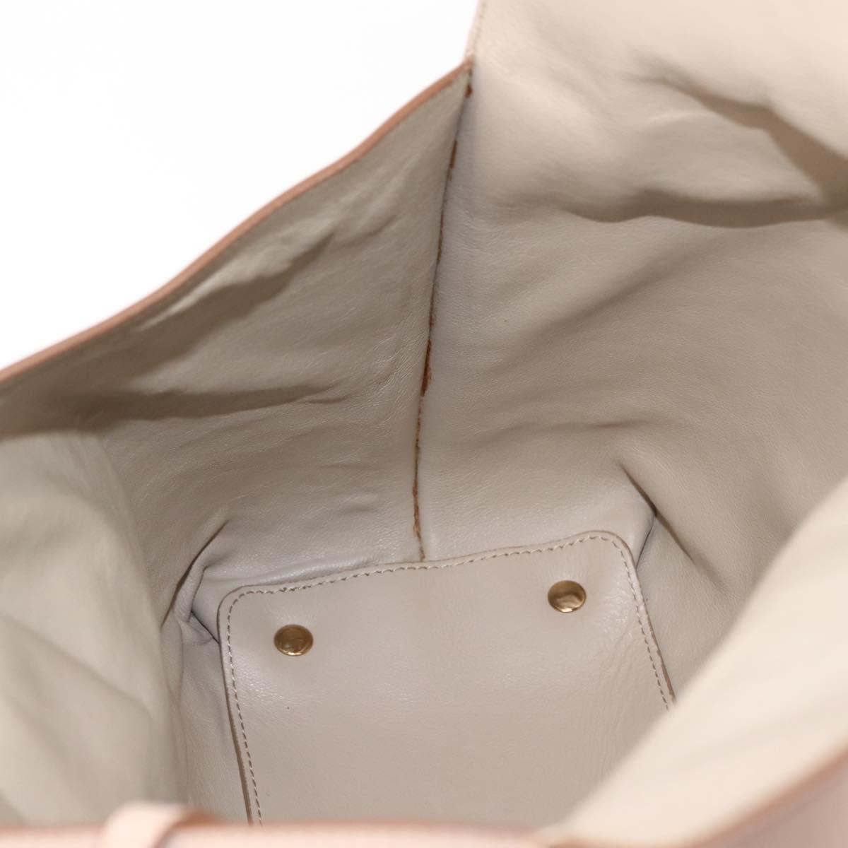 Salvatore Ferragamo Gancini Shoulder Bag Leather Pink Gold Auth 145992