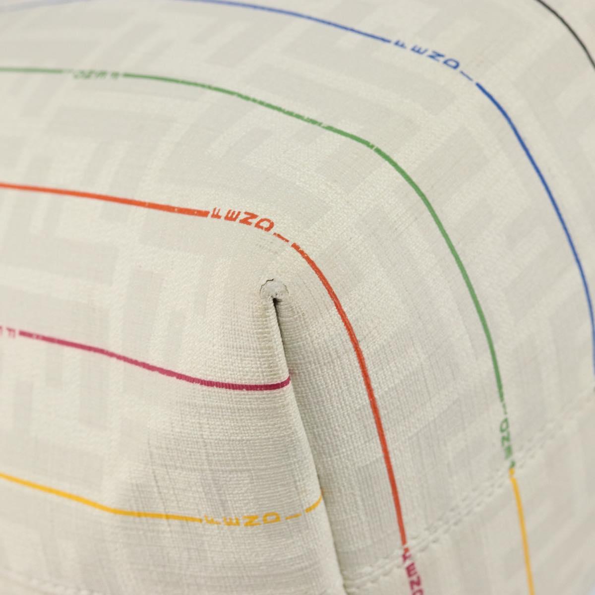 FENDI Zucca Canvas Tote Bag PVC Ivory Gold Auth 145993