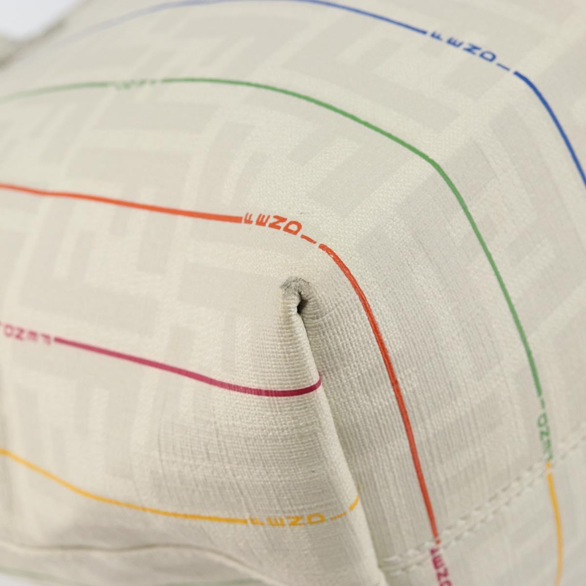 FENDI Zucca Canvas Tote Bag PVC Ivory Gold Auth 145993