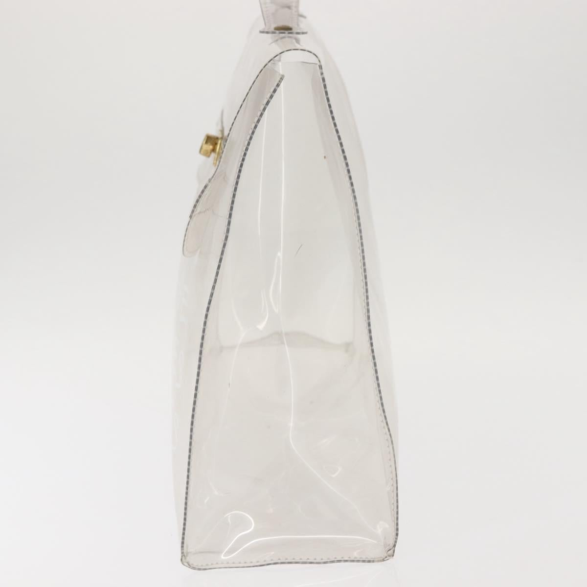 HERMES Vinyl Kelly Hand Bag Vinyl Clear Auth 145995