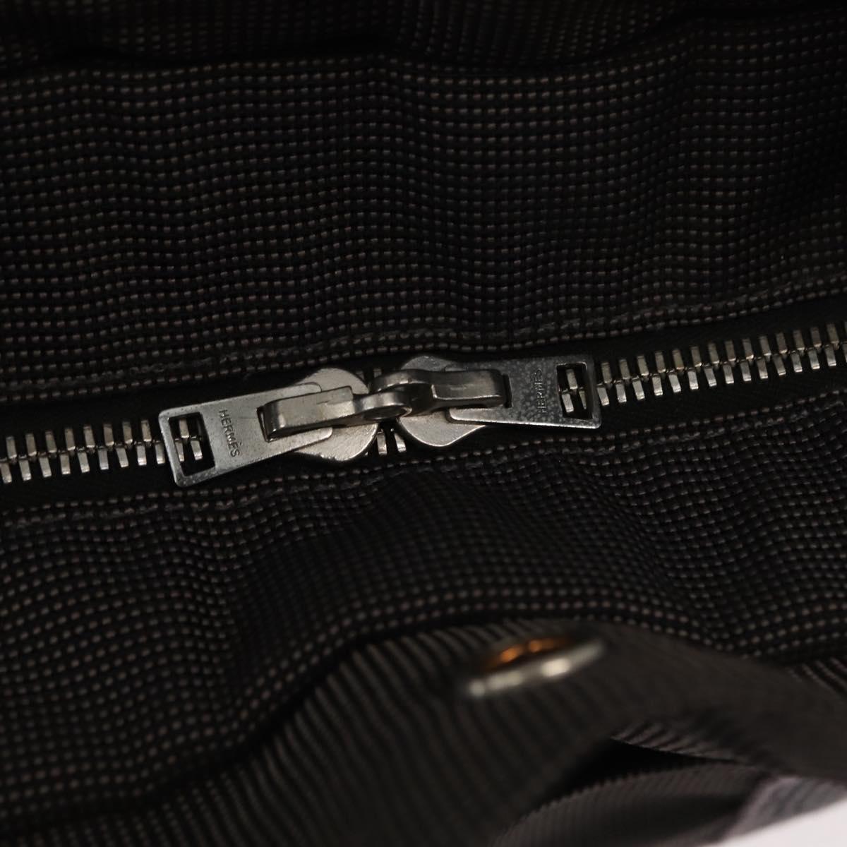 HERMES Her Line Backpack Canvas Gray Silver Auth 145996