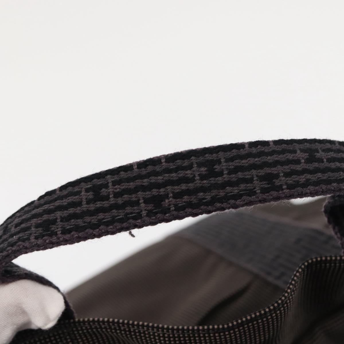 HERMES Her Line Backpack Canvas Gray Silver Auth 145996