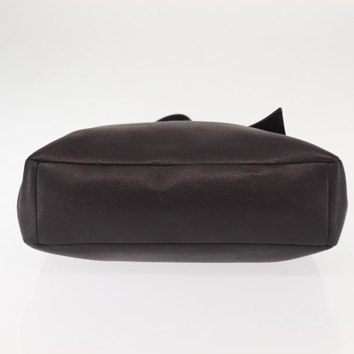 CARTIER Trinity Tote Bag Leather Brown Gold Auth 145998