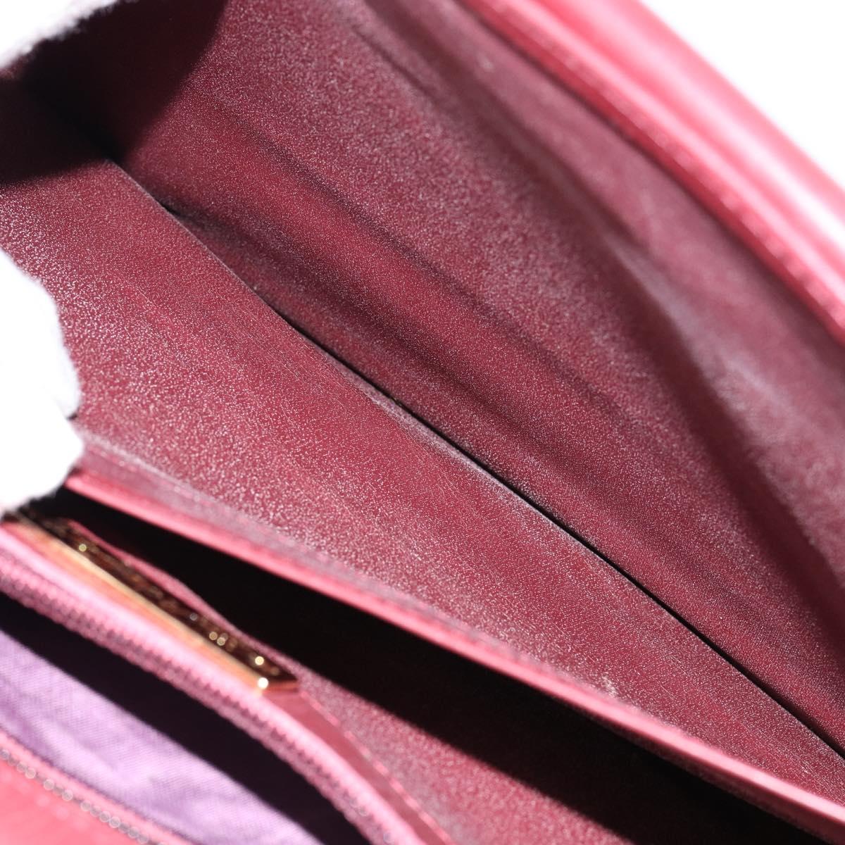 CARTIER Shoulder Bag Leather Bordeaux Gold Auth 145999