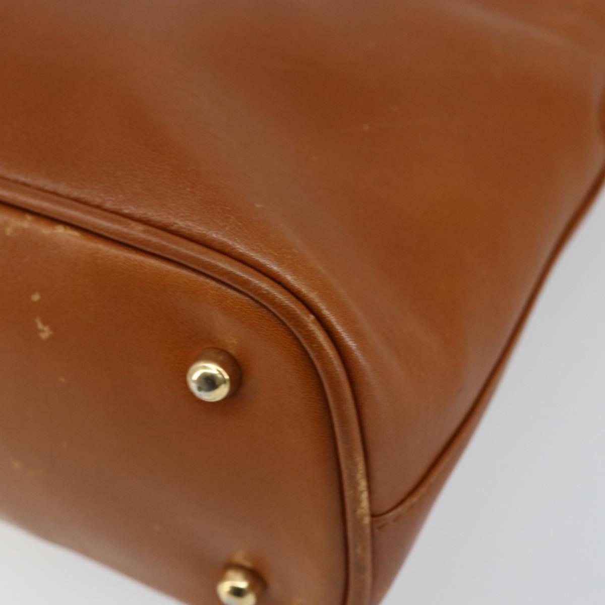 GUCCI Bamboo Hand Bag Leather Brown Gold 000 1274 0290 Auth 146002