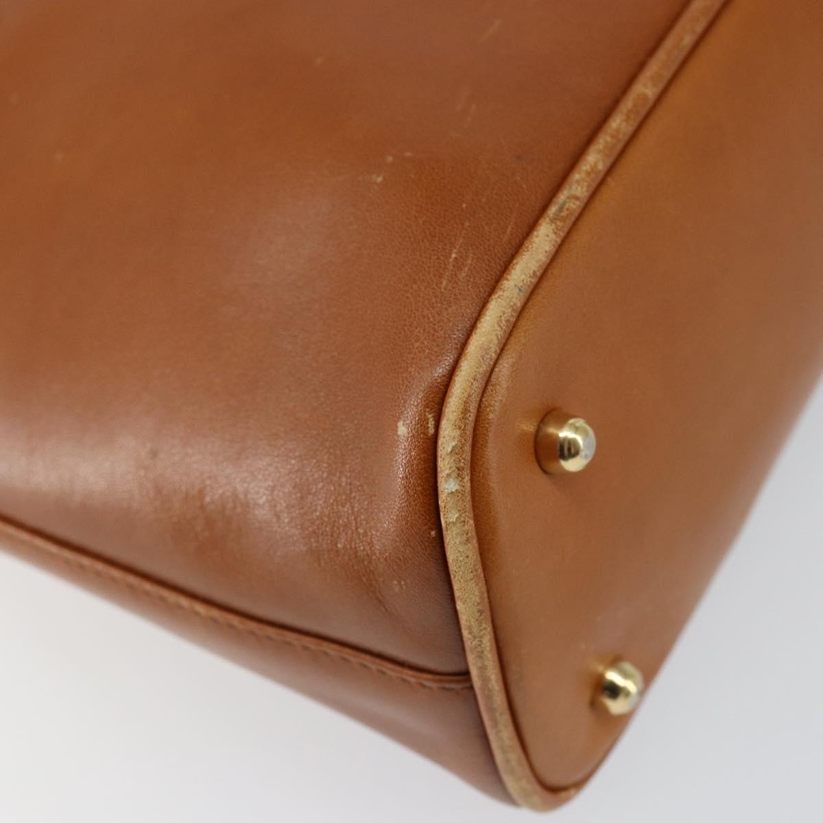 GUCCI Bamboo Hand Bag Leather Brown Gold 000 1274 0290 Auth 146002