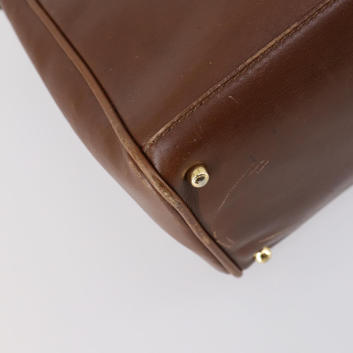 GUCCI Bamboo Hand Bag Leather 2way Brown Gold 000 122 0316 Auth 146003