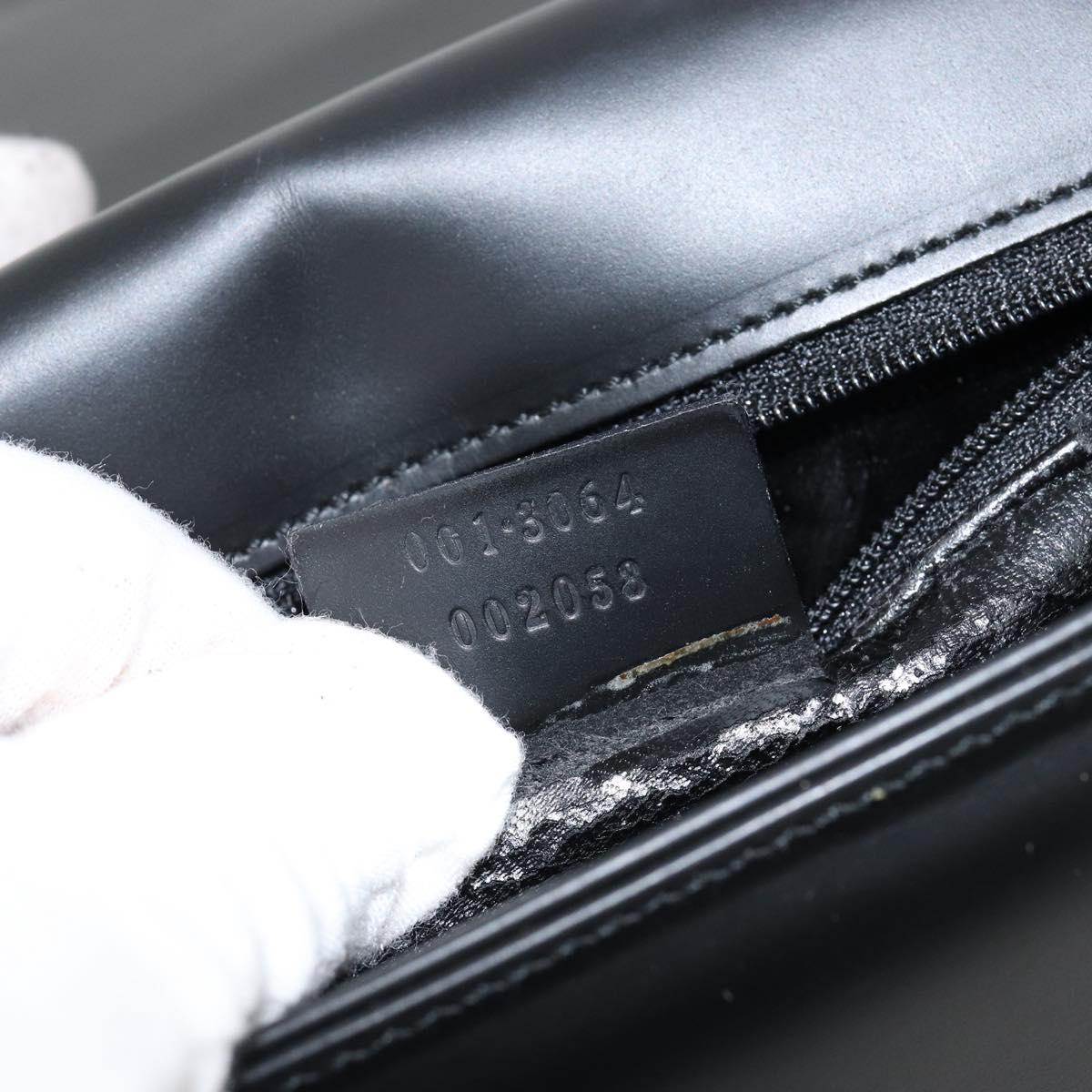 GUCCI Shoulder Bag Leather Black Silver 001 3064 Auth 146004