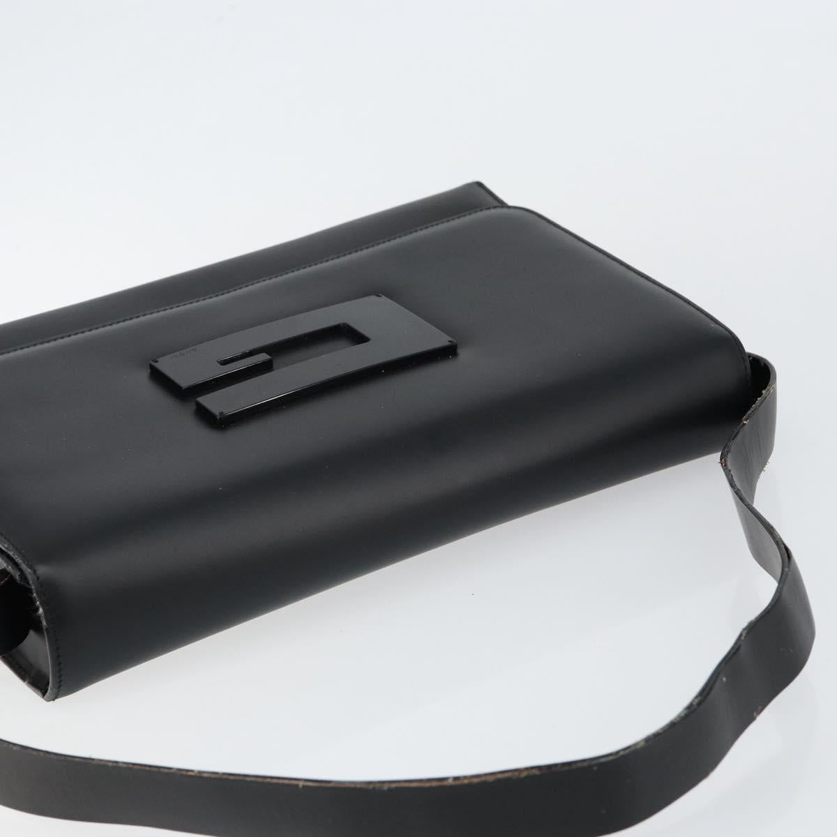 GUCCI Shoulder Bag Leather Black Silver 001 3064 Auth 146004