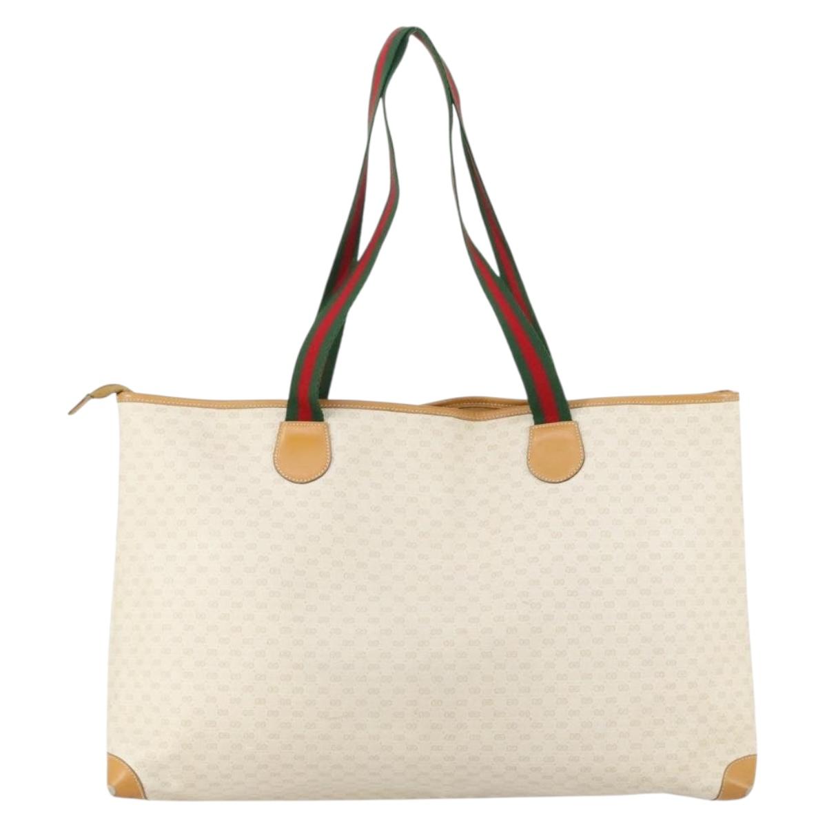 GUCCI Micro GG Supreme Web Sherry Line Bag PVC Ivory 002 39 0215 Auth 146006