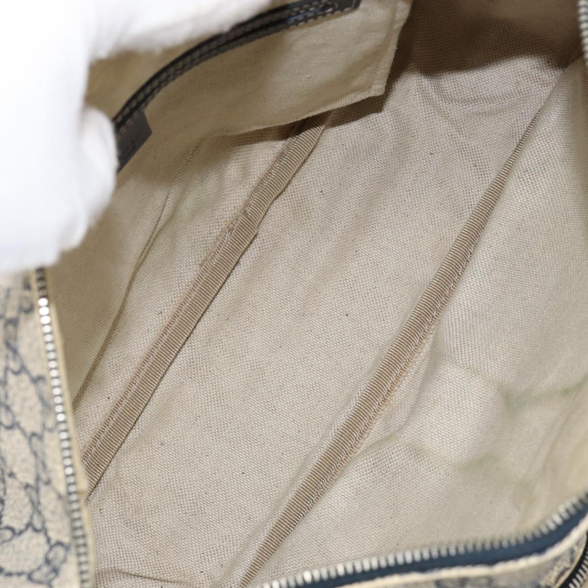 GUCCI GG Supreme Shoulder Bag PVC Navy Gold 246881 Auth 146007