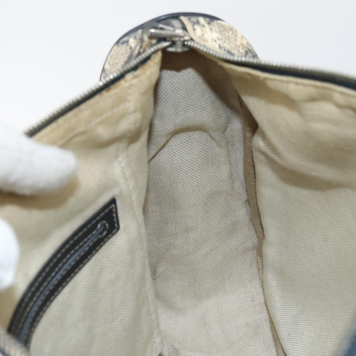 GUCCI GG Supreme Shoulder Bag PVC Navy Gold 246881 Auth 146007