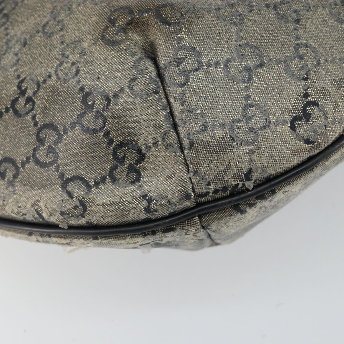 GUCCI GG Crystal Shoulder Bag Coated Canvas Navy Gold 181092 Auth 146008