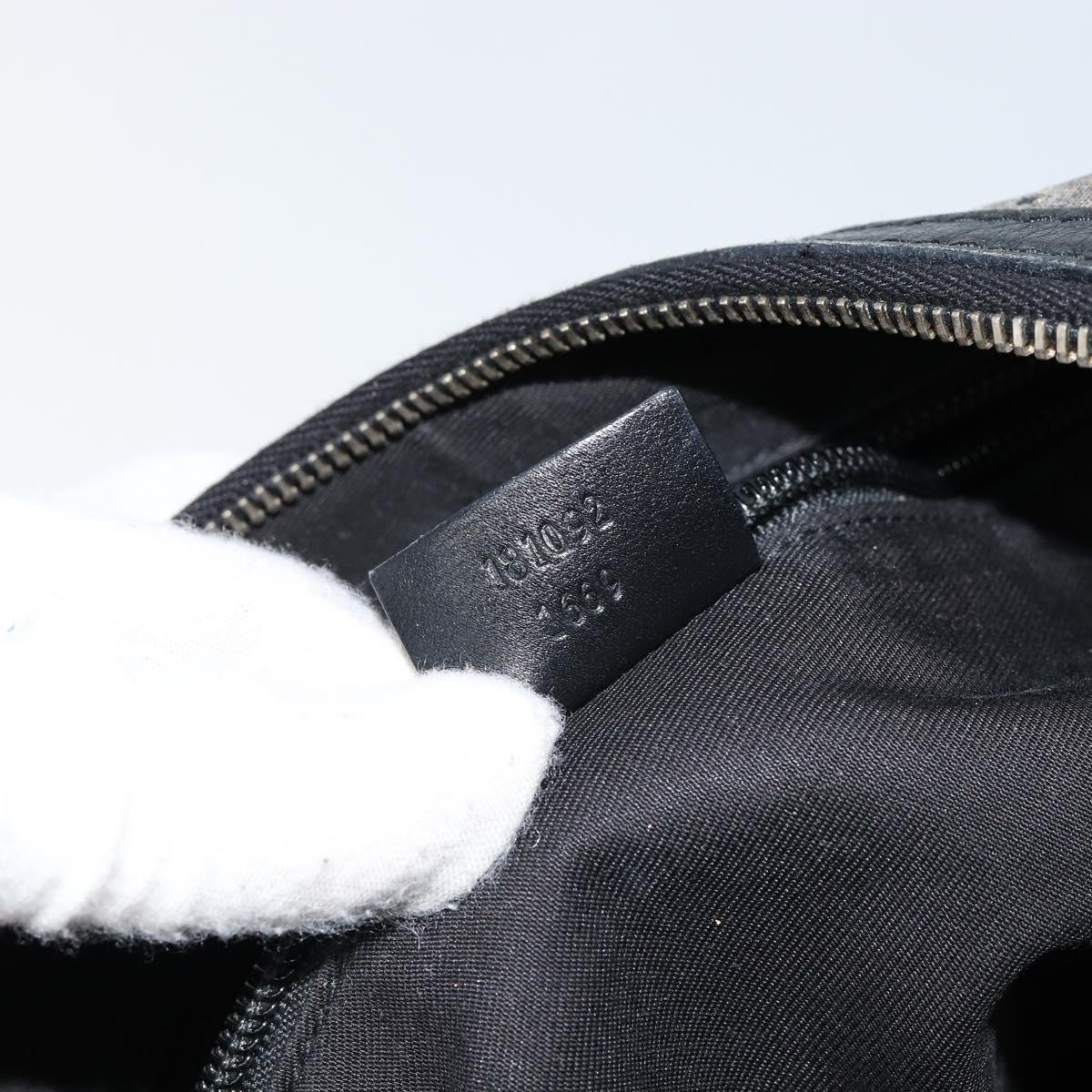 GUCCI GG Crystal Shoulder Bag Coated Canvas Navy Gold 181092 Auth 146008