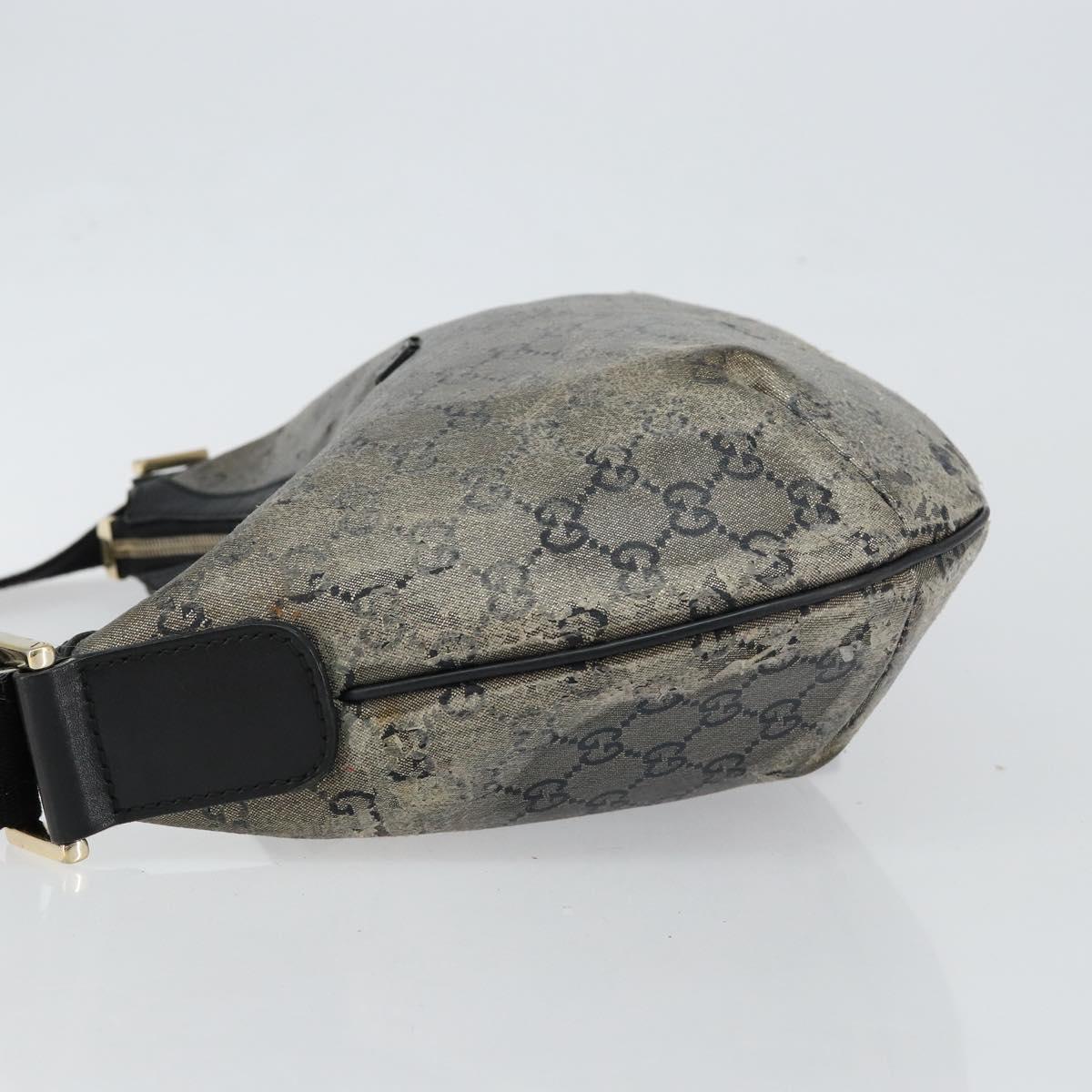 GUCCI GG Crystal Shoulder Bag Coated Canvas Navy Gold 181092 Auth 146008