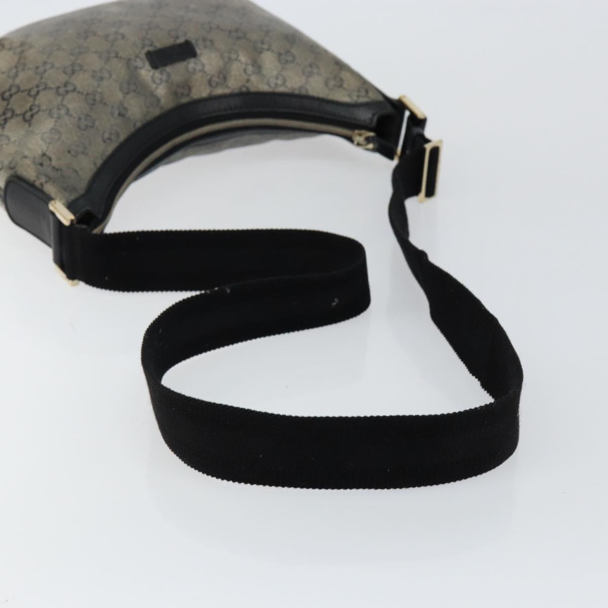 GUCCI GG Crystal Shoulder Bag Coated Canvas Navy Gold 181092 Auth 146008