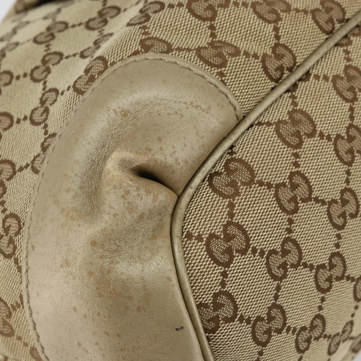 GUCCI GG Canvas Hand Bag Beige Gold 247902 Auth 146010