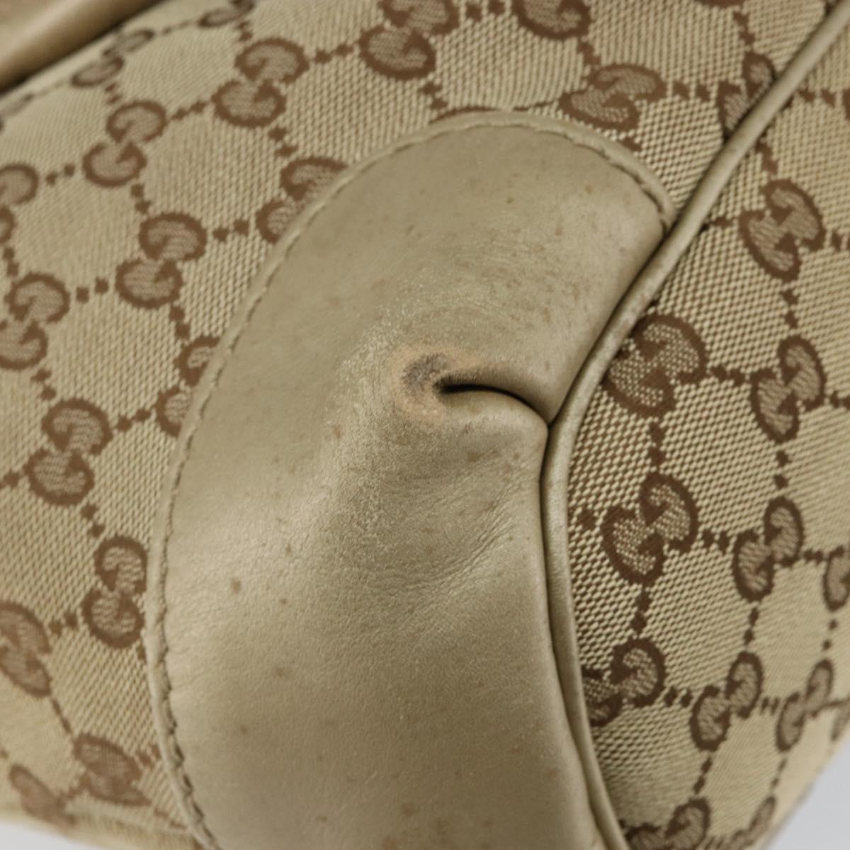 GUCCI GG Canvas Hand Bag Beige Gold 247902 Auth 146010
