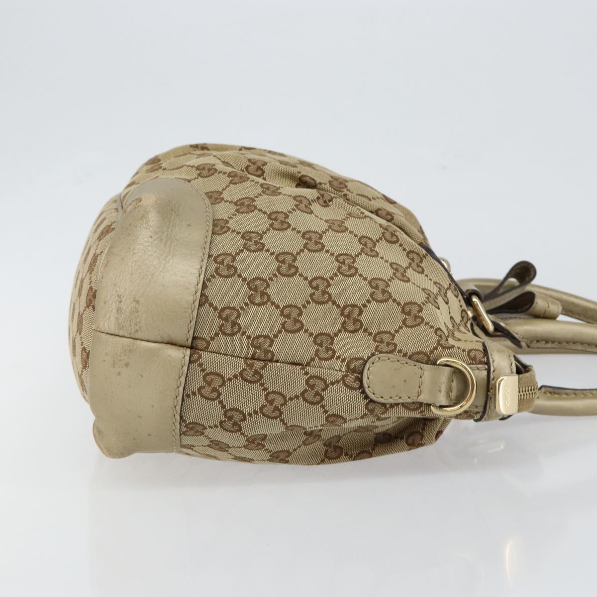GUCCI GG Canvas Hand Bag Beige Gold 247902 Auth 146010
