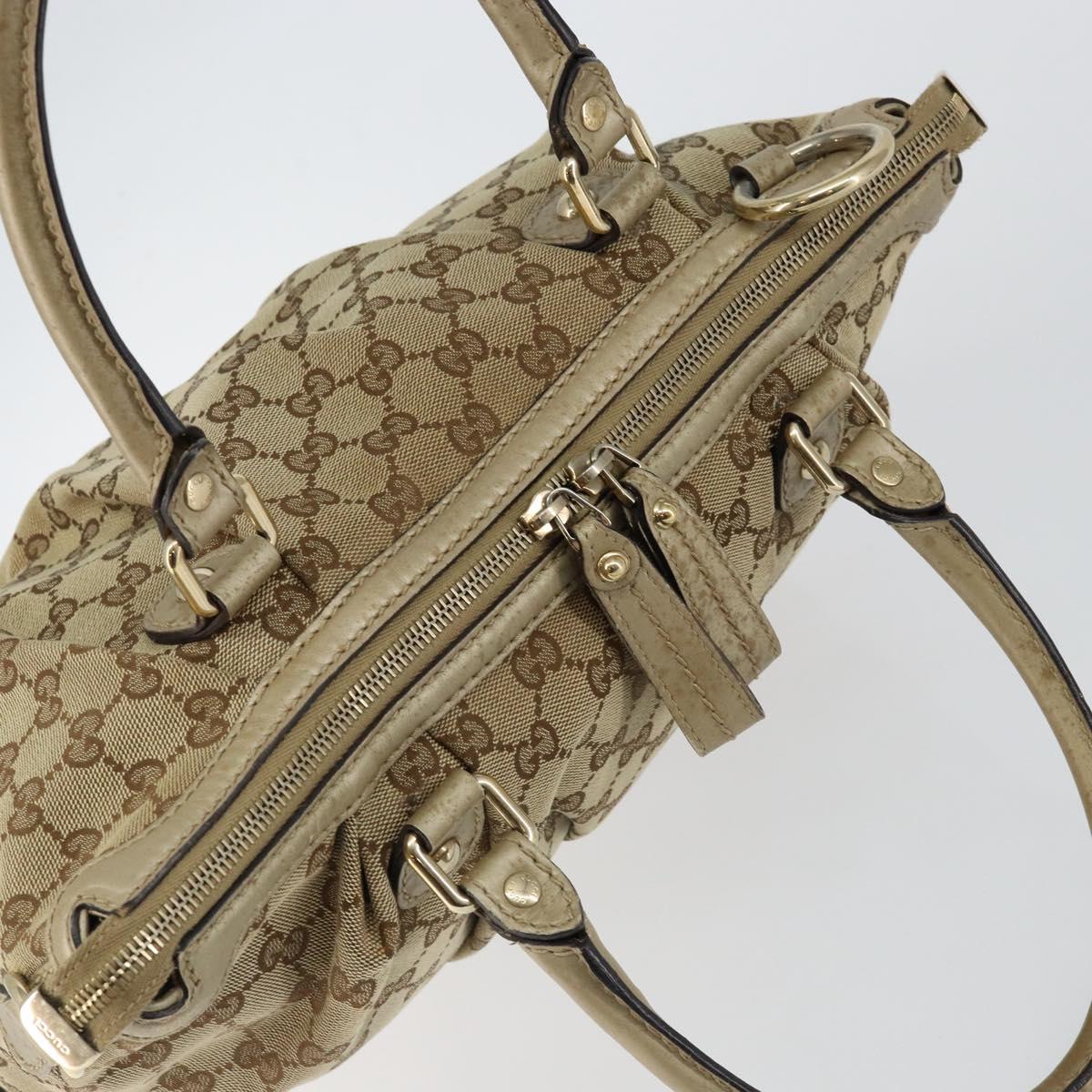 GUCCI GG Canvas Hand Bag Beige Gold 247902 Auth 146010