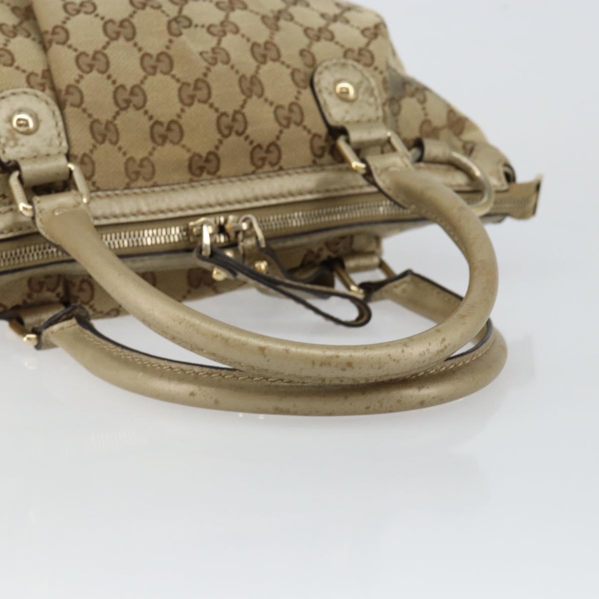 GUCCI GG Canvas Hand Bag Beige Gold 247902 Auth 146010
